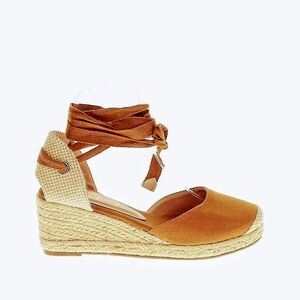 Elegant Brown Espadrille Wedge Sandals